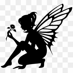 Disney Fairies Tooth Fairy Black And White Clip Art - Free Fairy Silhouette, HD Png Download - fairy godmother png