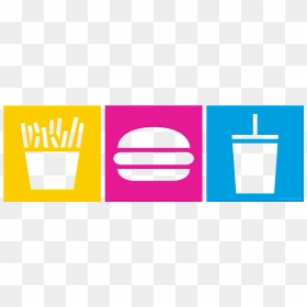 Burger And Drinks Logo, HD Png Download - burger and fries png