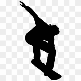Sticker Silhouette Joueur De Skateboard 1 Ambiance - Sticker, HD Png Download - snowboarder png