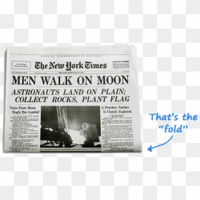 Moon Landing Newspaper Report, HD Png Download - folded paper png