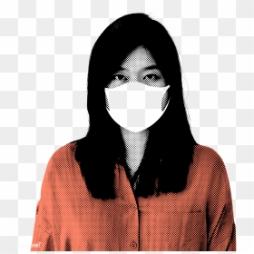 Woman Wearing A Face Mask During Coronavirus Pandemic - Girl, HD Png Download - surgical mask png