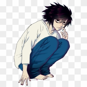 L Fanart Death Note, HD Png Download - death note ryuk png