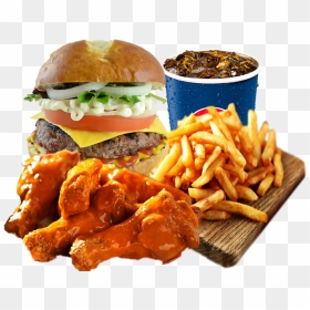 Burgers Wings And Fries, HD Png Download - burger and fries png