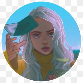 I Found This Pic From @billie E Fp - Dibujos De Billie Eilish Animados, HD Png Download - circle cross png