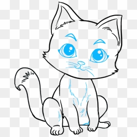 How To Draw Kitten - Baby Cat Drawing Easy, HD Png Download - kitten face png