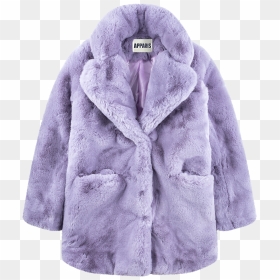 Sophie Lavender Faux Fur Coat - Fur Clothing, HD Png Download - fur coat png