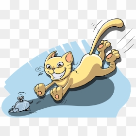 Cat, Chasing, Mouse, Toy, Playing, Game, Play, Animal - Cat Chasing Mouse Clipart, HD Png Download - cat toy png