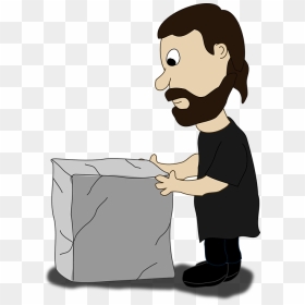 Man With Stone Png, Transparent Png - stone block png