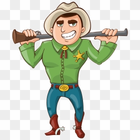 Cartoon Cowgirl And Cowboy, HD Png Download - sheriff png