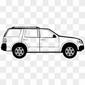 Suv Vehicle Suburban - Clip Art Of Car Black And White, HD Png Download - car outline png