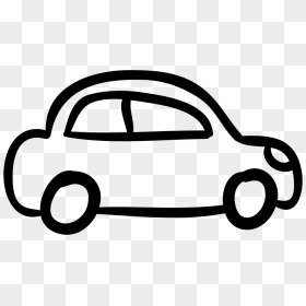 Car Outlined Vehicle Side View - Cartoon Side View Car Png, Transparent Png - car outline png
