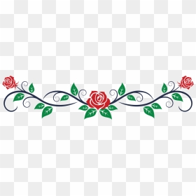 Divider Clipart Flower - Clip Art Rose Border, HD Png Download - flower divider png