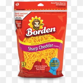 Sharp Cheddar Shreds - Borden Mozzarella Shredded Cheese, HD Png Download - shredded cheese png