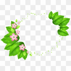Greenspring Flowers Clip Art - Circle Leaf Border Png, Transparent Png - flower divider png