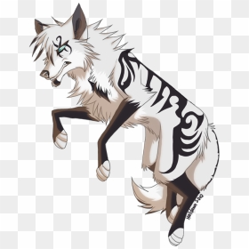Svg Free Sled Drawing Anime - Anime Wolf Drawing Cartoon, HD Png Download - anime wolf png