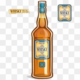 Whisky Beer Wine Liqueur Bottle - Botella De Alcohol Animadas, HD Png Download - whisky png