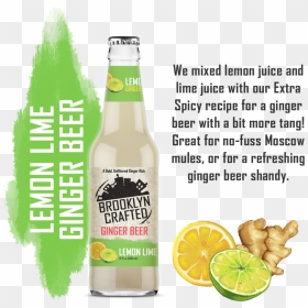 Productimage Lemonlime - Brooklyn Crafted Lemon Lime Ginger Beer, HD Png Download - lemon lime png