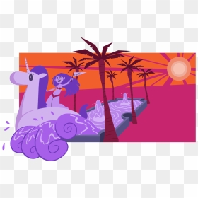 A Girl Riding A Unicorn Floatie Rides A Wave Coming - Portable Network Graphics, HD Png Download - floatie png