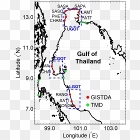 Gulf Of Thailand Map - Thailand, HD Png Download - thailand map png