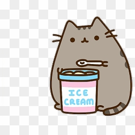 #cat #kedi #katze #pusheen #kitty #pusheencat #cgnyb - Pusheen Cat With Ice Cream, HD Png Download - pusheen cat png