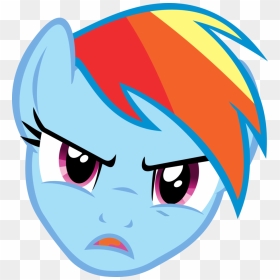 Mad Cartoon Faces - My Little Pony Rainbow Dash Angry, HD Png Download - cartoon faces png