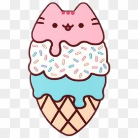 Ice Cream Pusheen Cat, HD Png Download - pusheen cat png
