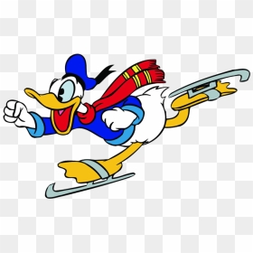 Disney Clipart Ice Skating - Donald Duck In Skates, HD Png Download - sports clipart png