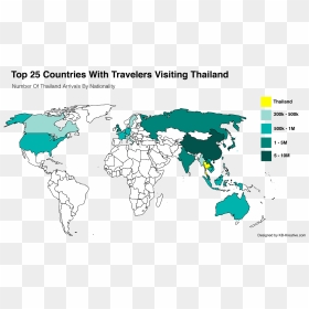 Thailand"s Booming Travel Market - World Map Of Coronavirus, HD Png Download - thailand map png
