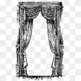 Digital Curtain Frame Border Design Downloads - Sketch, HD Png Download - white window frame png