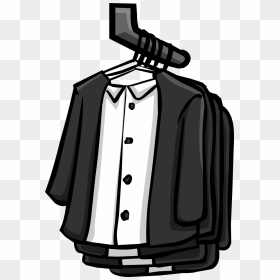 Wall Club Penguin Wiki - Clothes With Hanger Black And White Clipart, HD Png Download - clothing rack png