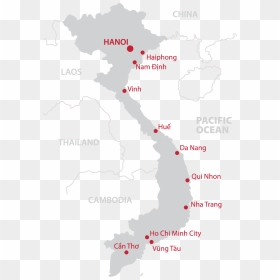 Transparent Thailand Map Clipart - Vietnam Simple Map Vector, HD Png Download - thailand map png
