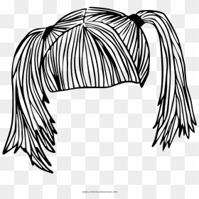 Pigtails Coloring Page - Pigtail Hair Coloring Pages, HD Png Download - pigtails png