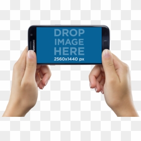 Horizontal Phone In Hand Png, Transparent Png - galaxy .png