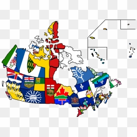 Canada Map With Flags, HD Png Download - canada map png