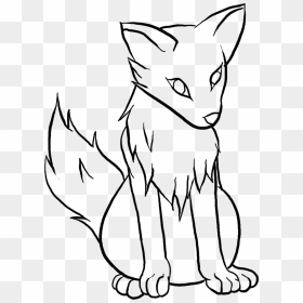 Anime Drawings Of Wolves Easy - Anime Wolf Easy Drawing, HD Png Download - anime wolf png