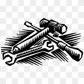 Public Domain Clip Art - Black And White Tools, HD Png Download - tools clipart png