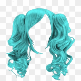 Hair Wig Pigtails Turquoise Costume Beauty Party Hallo - Wig Png, Transparent Png - pigtails png