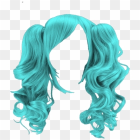 Hair Wig Pigtails Turquoise Costume Beauty Party Hallo - Wig Png, Transparent Png - pigtails png