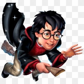 Harry Potter Playing Quidditch Cartoon, HD Png Download - wizard.png