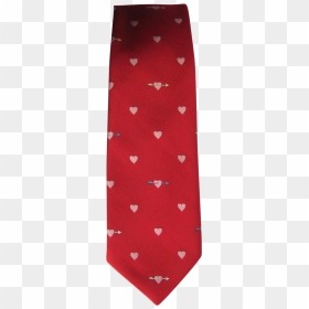 Vintage 1960"s Jacquard Tie In Red With Heart And Arrow - Heart, HD Png Download - vintage arrow png