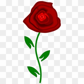 Rose Clip Art - Valentines Day Rose Clipart, HD Png Download - single red rose png