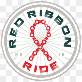 Red Ribbon Ride - Circle, HD Png Download - aids ribbon png
