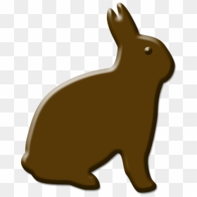 Clipart Bunny Chocolate - Silueta En Negro De Un Conejo, HD Png Download - chocolate bunny png