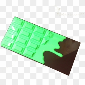 A Luminous Green Dripping Chocolate Design On A Brown - Parallel, HD Png Download - chocolate dripping png