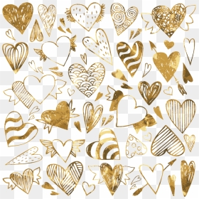 Various Pattern Of Golden Peach Hearts Vector Love - Doodle Herzen, HD Png Download - hearts vector png