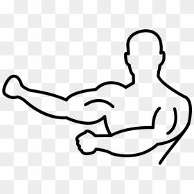 Human Outline Flexing Muscles - Figure Drawing Muscular Male, HD Png Download - flexing arm png