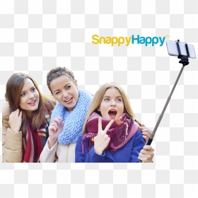 People Taking Selfies With Selfie Stick, HD Png Download - selfie stick png
