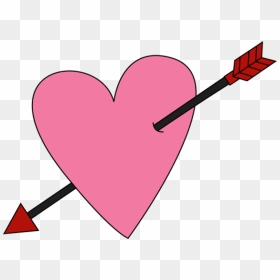 Vector Free Stock Arrows With Hearts Clipart - Heart With Arrow Pink, HD Png Download - hearts vector png