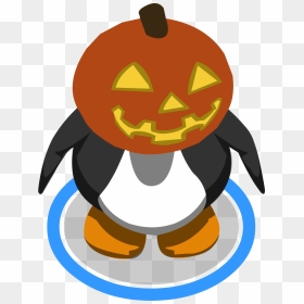 Glowing Pumpkin Head Ingame - Club Penguin Penguin Sprite, HD Png Download - pumpkin head png