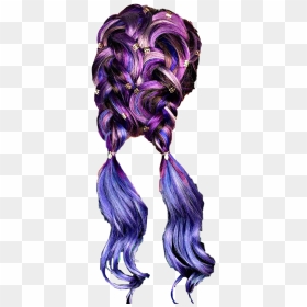 #hair #wig #purple #pigtails #braids #freetoedit - Lace Wig, HD Png Download - pigtails png